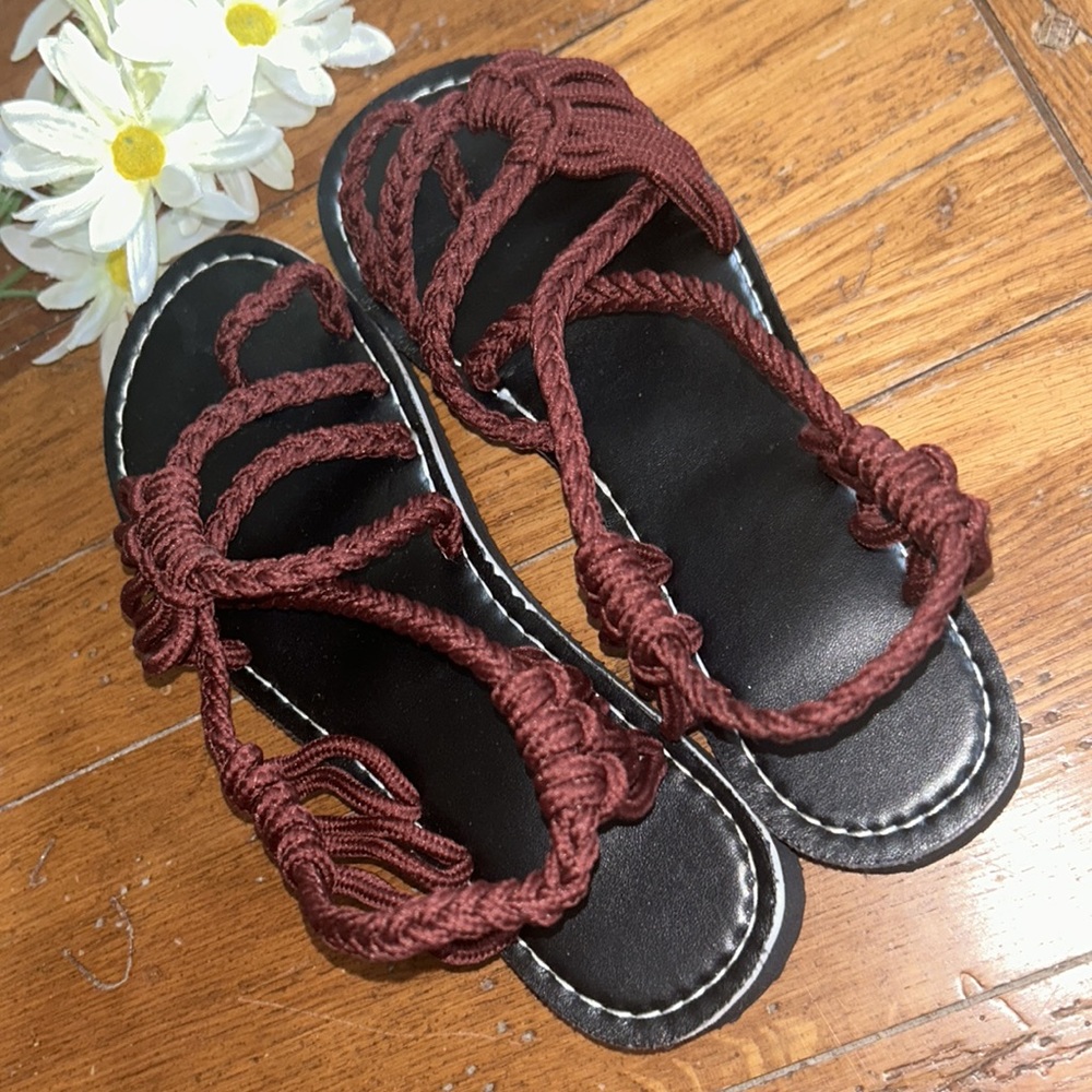NEW⭐️Rope SANDALS Burgundy Maroon Women’s 7 NEVER WORN⭐️Brand NEW in package. - Picture 4 of 10